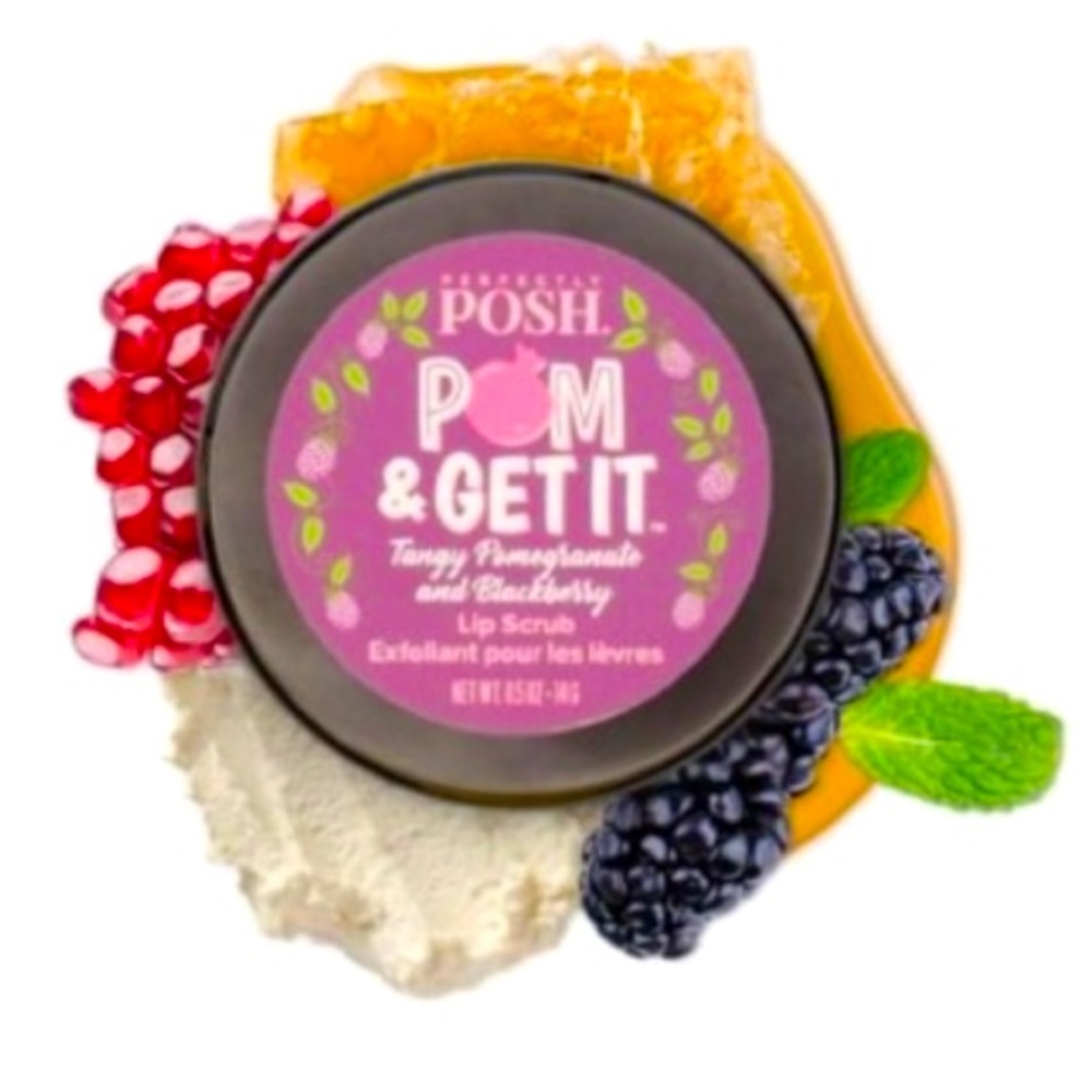 New Sealed Perfectly Posh Pom And Get It Pomegranate Lip Scrub